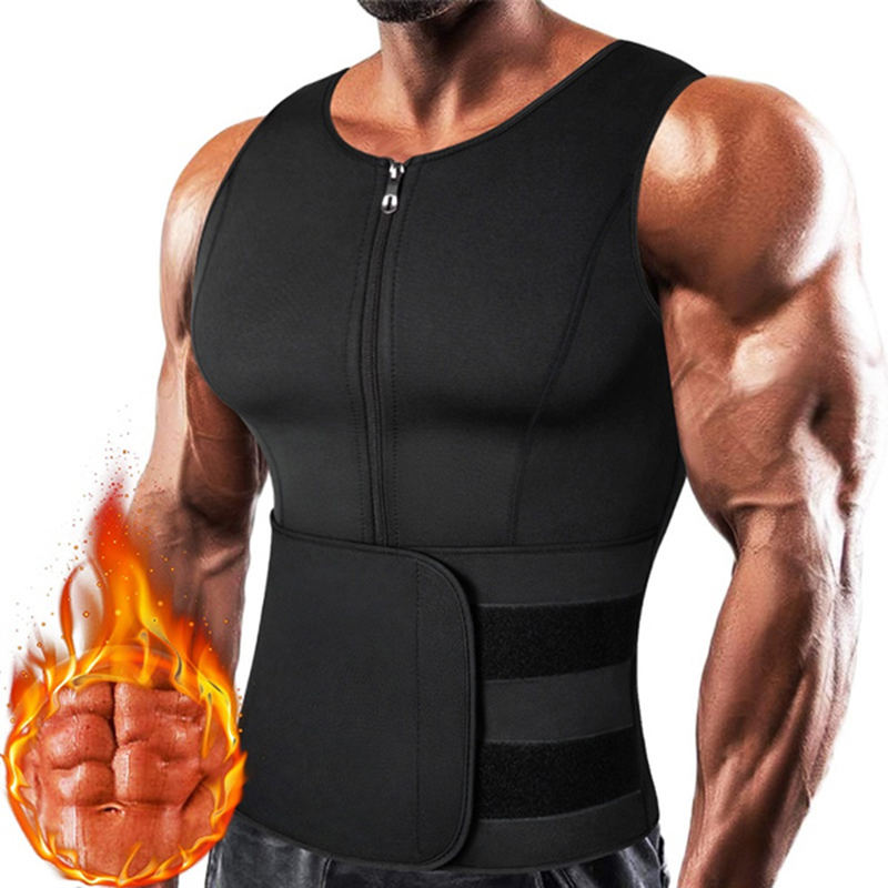 Crossfit Weight Vest - Homens neoprene sauna zíper cintura trainer